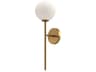 Cassia Wall Sconce in Aged Gold and Opal Glass