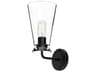 Salem Wall Sconce in Matte Black with Clear Crystal