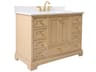 Audrey 48 Inch Bathroom Vanity with White Quartz Top in Oak
