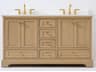 Double Bathroom Vanity Audrey 60 Inch Solid Oak