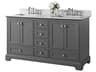 Double Sink Bathroom Vanity Set Audrey 66 Inch Sapphire Gray