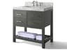 Elizabeth 36 Inch Bathroom Vanity Set in Sapphire Gray with Carrara Marble Top