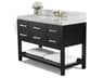 Elizabeth 48 Inch Single Bathroom Vanity Set Black Onyx Carrara Marble