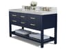 Elizabeth 60 Inch Double Bathroom Vanity Set Heritage Blue