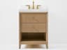Momo 24-Inch Oak Bathroom Vanity with White Quartz Top