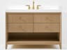 Momo 48 Inch Single Bathroom Vanity Oak White Quartz Top