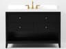 Freestanding Bathroom Vanity Momo 48-Inch Black Oak White Quartz Top