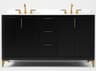 Turlington 60 Inch Double Bathroom Vanity in Black Oak