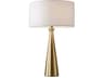 Linda Table Lamp Antique Brass White Linen Shade