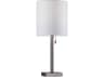 Liam Table Lamp in Brushed Steel with Fabric Shade