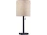 Liam Dark Bronze Natural Textured Fabric Table Lamp