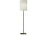 Liam Antique Brass Light Beige Textured Fabric Floor Lamp