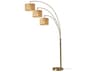Bowery 3-Arm Arc Floor Lamp in Antique Brass
