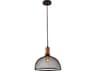 Dale Pendant Light Large Contemporary Black and Wood