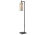 Zion Black Beige Textured Fabric Floor Lamp