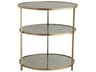 Percy Antique Brass Mirrored Round Side Table