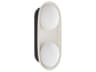 Glaze Large 2 Light Ceramic Wall Sconce Ivory Stained Crackle