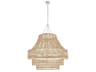 Tulane Large Chandelier Natural Wood Bead 8 Light