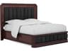Revival Napa Mahogany Brown Rubberwood Upholstered King Platform Bed
