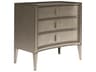 Cove 3-Drawers Silver Rubberwood Nightstand