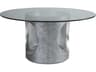 Signature Designs Circa Round Glass Textured Gray Dining Table