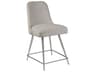 Signature Designs Dinah Swivel Upholstered Misty Gray Brushed Stainless Steel Counter Stool