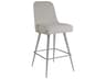 Signature Designs Dinah Swivel Upholstered Misty Gray Brushed Stainless Steel Bar Stool
