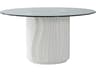 Signature Designs Volante Round Glass Ivory Dining Table