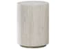 Signature Designs Cassio Round Stone White Silver Metallic End Table
