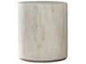 Signature Designs Cassio Round Stone White Silver Metallic End Table