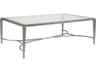 Metal Designs Sangiovese Rectangular Glass Argento Cocktail Table