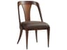 Beale Walnut Wood Leather Armless Dining Chair