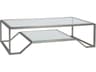 Metal Designs Byron Rectangular Glass Silver Leaf Cocktail Table