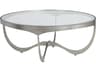 Metal Designs Sophie Round Glass Silver Leaf Cocktail Table