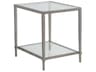 Metal Designs Claret Square Glass Silver Leaf End Table