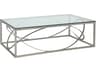 Metal Designs Ellipse Rectangular Glass Silver Leaf Cocktail Table