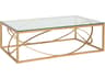 Metal Designs Ellipse Rectangular Glass Gold Leaf Cocktail Table