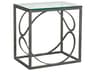 Metal Designs Ellipse Rectangular Glass End Table