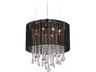 Beverly Dr. 16-Inch Round Chandelier Black Silk String Shade
