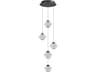 Beluga Multi Light Pendant in Black with Faceted Acrylic Spheres