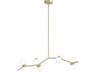 Hampton Six Light Linear Chandelier in Brushed Brass with Clear Glass Globes