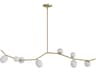 Hampton Linear Chandelier in Brushed Brass with White Glass Globes