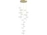 Hampton 24-Light Multi Port Pendant Brushed Brass and White Glass
