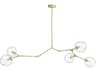Fairfax 5-Light Abstract Chandelier Brushed Brass Hand Blown Glass