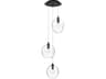 Sonoma 3 Light Multi Port Pendant in Dark Bronze with Clear Glass