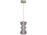 Rosewood LED Pendant in Aged Brass with Purple Glass
