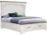 White Wood King Panel Bed