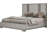 White Light Taupe Gray Rubberwood Wood King Panel Bed