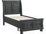 Gray Pine Wood Twin Sleigh Bed