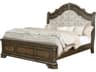 Oak Wood Upholstered King Panel Bed